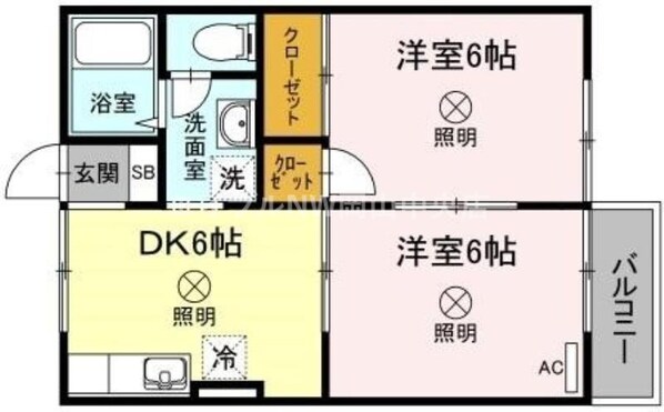 プレジール学南　Ｂ棟の物件間取画像